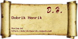 Dobrik Henrik névjegykártya